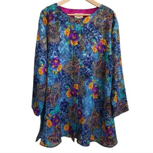 Vintage Victoria's Secret Gold Label Oversized Floral Paisley Nightshirt